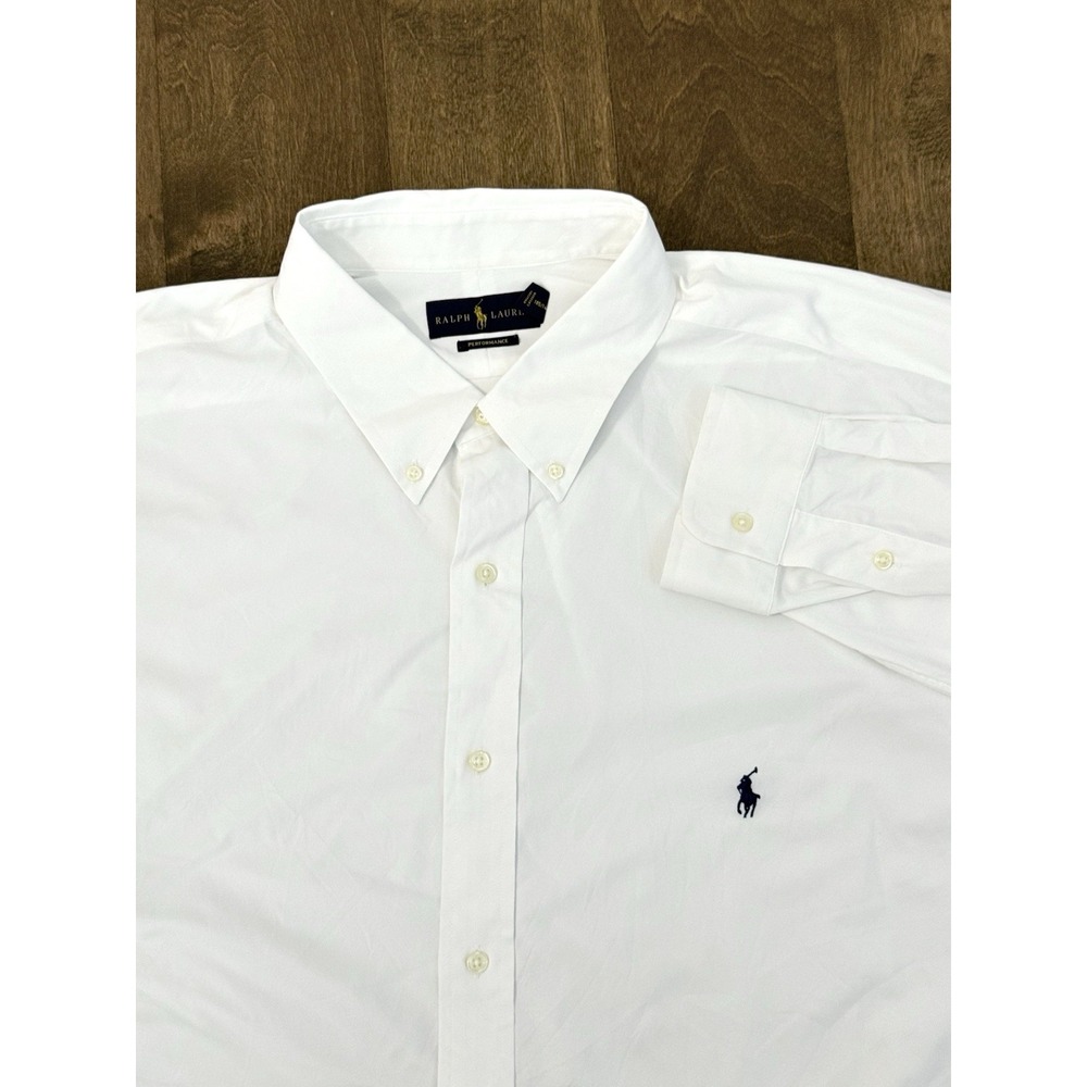 Polo Ralph Lauren Button Down Shirt Mens 3XLT White Classic Fit Performance Pony